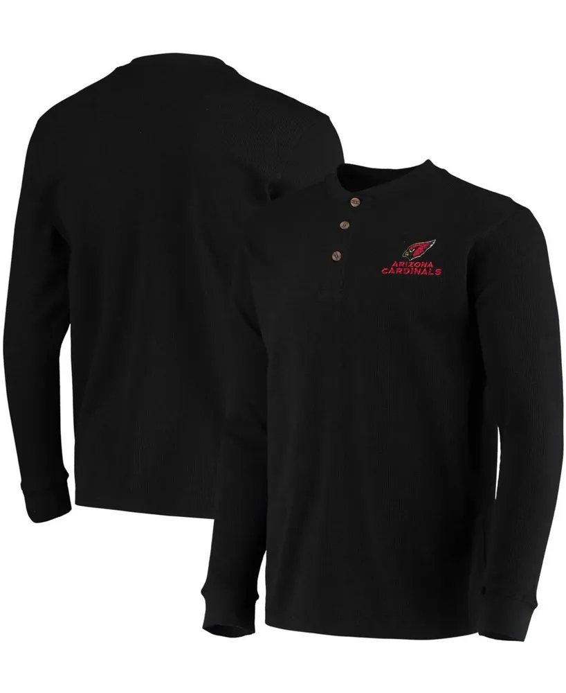 Men's Black Arizona Cardinals Maverick Thermal Henley Long Sleeve T-shirt