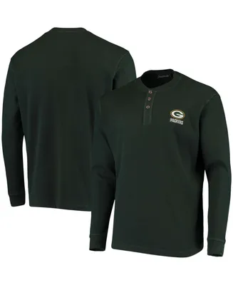 Men's Green Green Bay Packers Maverick Thermal Henley Long Sleeve T-shirt