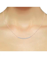 Diamond Curved Bar 18" Statement Necklace (1/10 ct. t.w.) Sterling Silver.