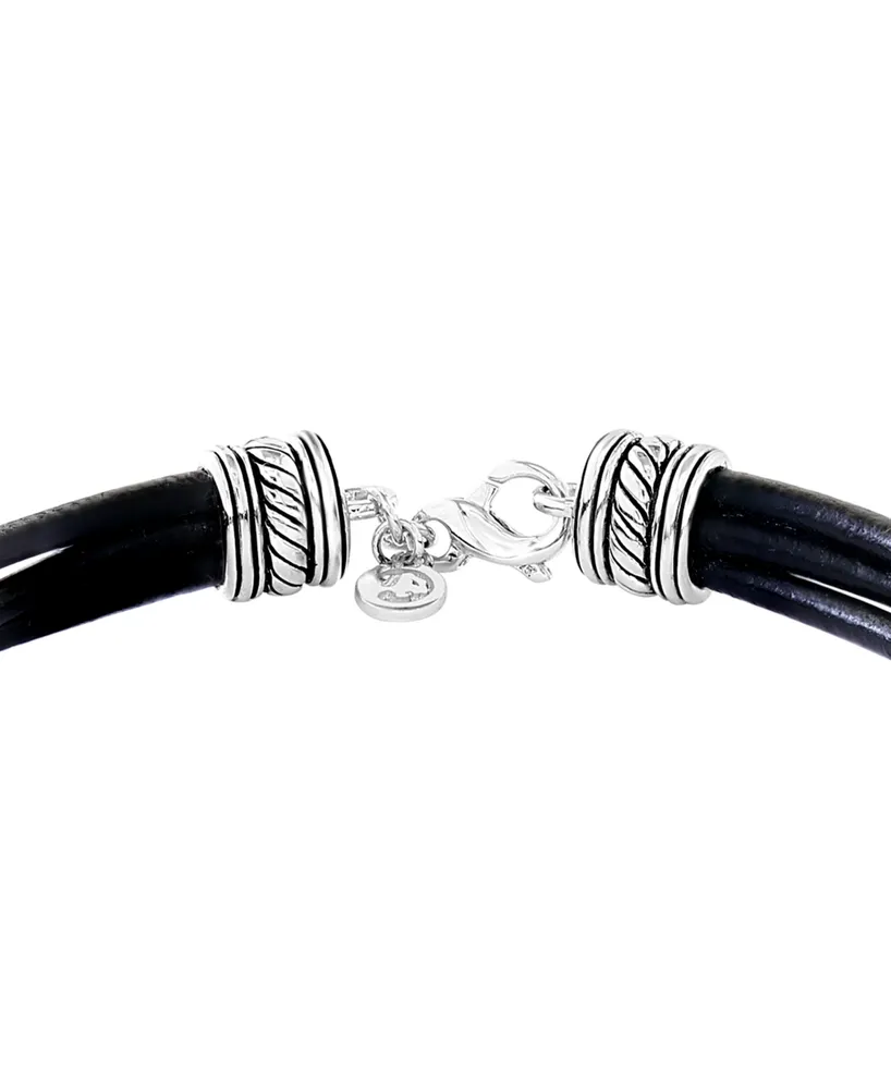 Effy Men's Leather Multi-Cord Statement Bracelet in Sterling Silver