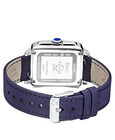 GV2 Women's Bari Tortoise Blue Leather Swiss Quartz Strap Watch 34 mm