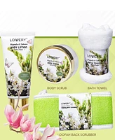Lovery Home Spa Magnolia Tuberose Bath and Body Care Gift Set, 9 Piece