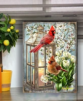 Designocracy House Birds Wooden Wall Freestanding Decor, 8" x 6"