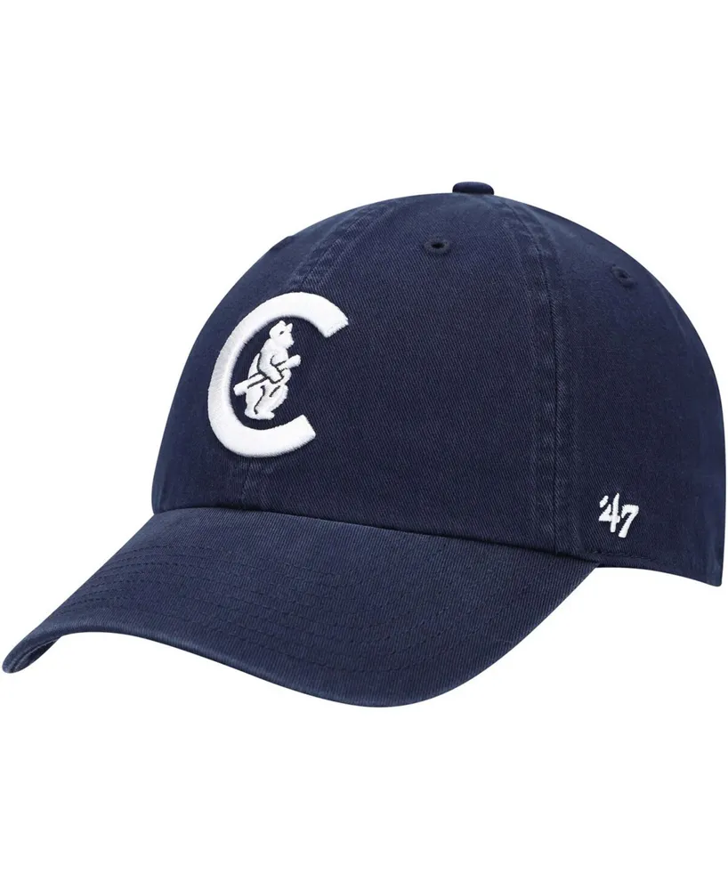 '47 Brand Men's Chicago Cubs C Bear Logo Cooperstown Collection Clean Up Adjustable Cap