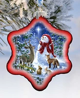 G.DeBrekht Heaven and Nature Snowman Glass Ornament Holiday Splendor