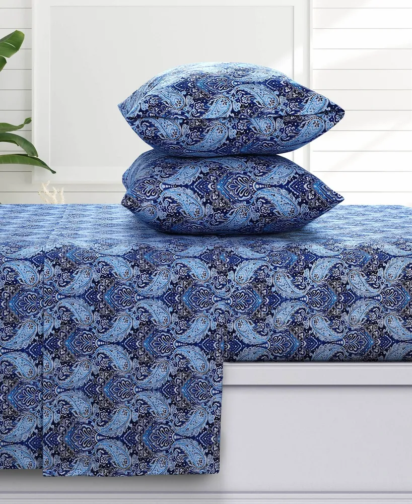 Azores Home Sofi Paisley Extra Deep Pocket Flannel 4-Pc. Sheet Set