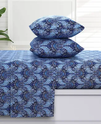 Sofi Paisley 170-gsm Flannel Extra Deep Pocket 4 Piece Sheet Set