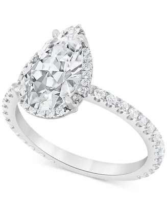 Badgley Mischka Certified Lab Grown Diamond Pear-Cut Halo Engagement Ring (2-1/2 ct. t.w.) in 14k Gold