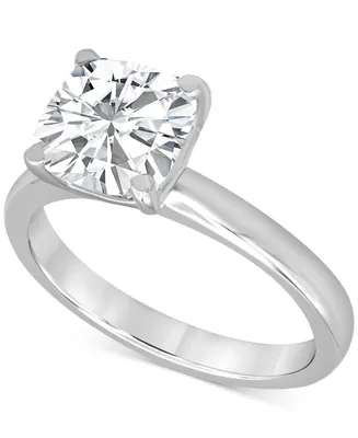 Badgley Mischka Certified Lab Grown Cushion-Cut Diamond Solitaire Engagement Ring (3 ct. t.w.) in 14k Gold