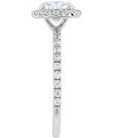 Grown With Love Igi Certified Lab Diamond Halo Engagement Ring (1-1/2 ct. t.w.) 14k White Gold