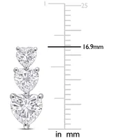 Lab-Grown Moissanite Graduated Heart Stud Earrings (3-1/2 ct. t.w.) in Sterling Silver