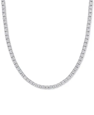 Lab-Grown Moissanite 17" Tennis Necklace (12-1/2 ct. t.w.) in Sterling Silver
