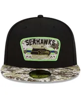 Men's Black-Camouflage Seattle Seahawks 2021 Salute To Service 59FIFTY Fitted Hat - Black