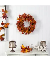 22" Maple Leaf Artificial Wreath