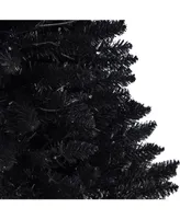 4' Black Halloween Artificial Christmas Tree in Urn with 100 Orange Led Lights