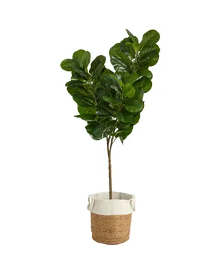 6' Fiddle Leaf Fig Artificial Tree in Planter