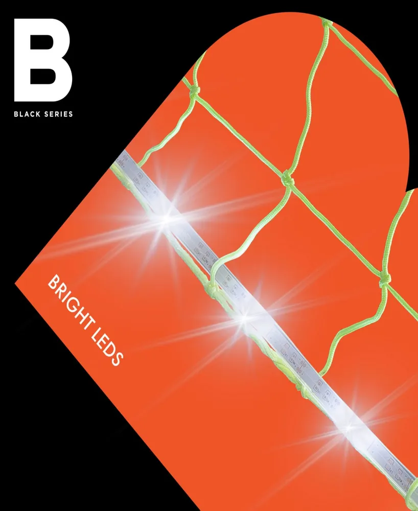 Black Series Night Glow Volleyball Set, Led Light-Up Ball and Stand Up Net