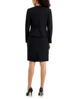 Le Suit Collarless Dress Suit, Regular & Petite Sizes