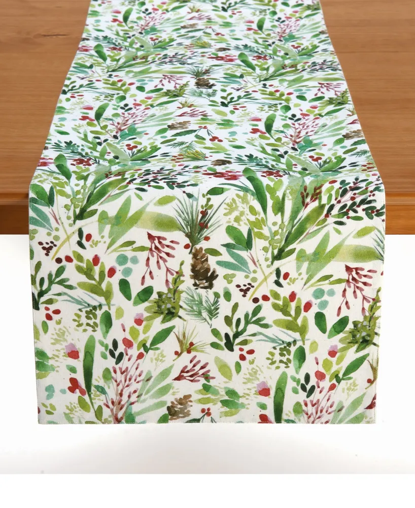 Winter Botanical Table Runner, 72" x 14"