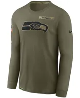 Men's Olive Seattle Seahawks 2021 Salute To Service Performance Long Sleeve T-Shirt