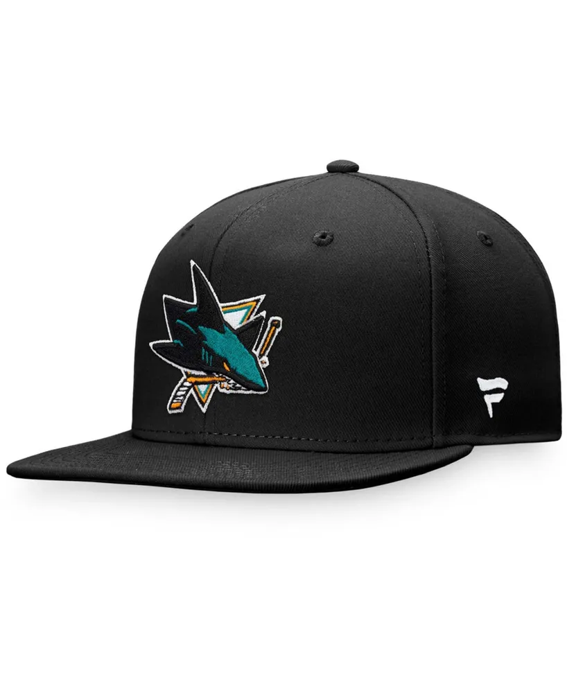 Men's Black San Jose Sharks Core Primary Logo Snapback Adjustable Hat