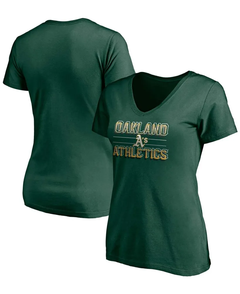 Women's Green Oakland Athletics Compulsion To Win V-Neck T-shirt