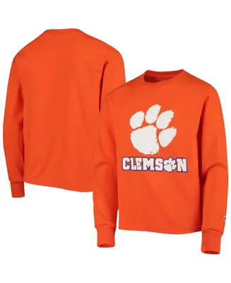 Big Boys Orange Clemson Tigers Lockup Long Sleeve T-shirt