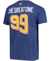 Men's Wayne Gretzky Blue St. Louis Blues Authentic Stack Retired Player Nickname Number T-shirt