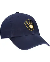 Youth Navy Milwaukee Brewers Team Logo Clean Up Adjustable Hat