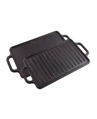 Victoria Rectangular 13" Cast Iron, Reversible Griddle Grill