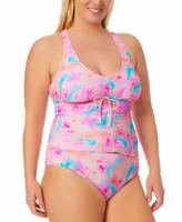 Salt Cove Plus Size Tie Dye Tankini Top Bikini Bottoms