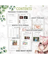 KeaBabies Craft Baby Memory Book, First 5 Years Books, 90 Pages Keepsake Milestone Journal for Girls, Boys
