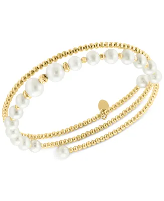 Effy Cultured Freshwater Pearl (4-1/2 - 6mm) Coil Bracelet in 14k Gold