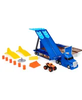 Monster Jam, Official 2-in-1 Transforming Hauler Playset with Exclusive 1:64 Scale El Toro Loco Die-Cast Monster Truck Toy