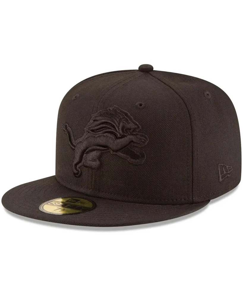 New Era Men's Detroit Lions Black on Black 59FIFTY Fitted Hat