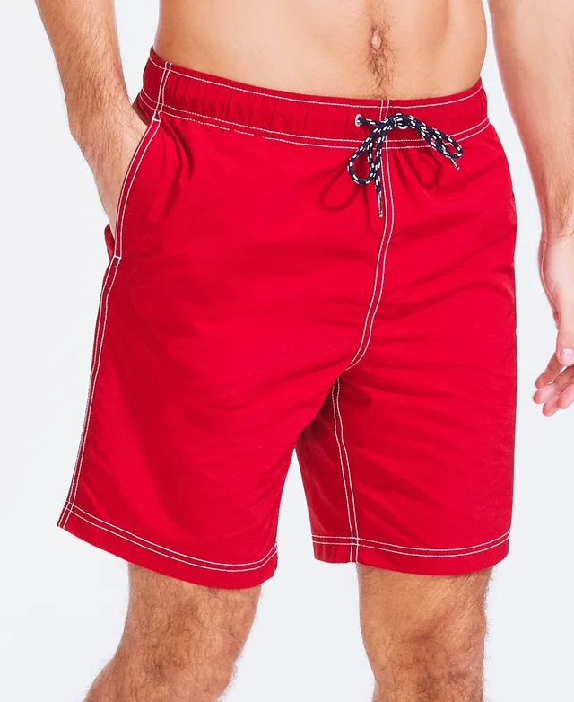 Nautica Men's Quick-Dry Floral-Print 8 Swim Trunks