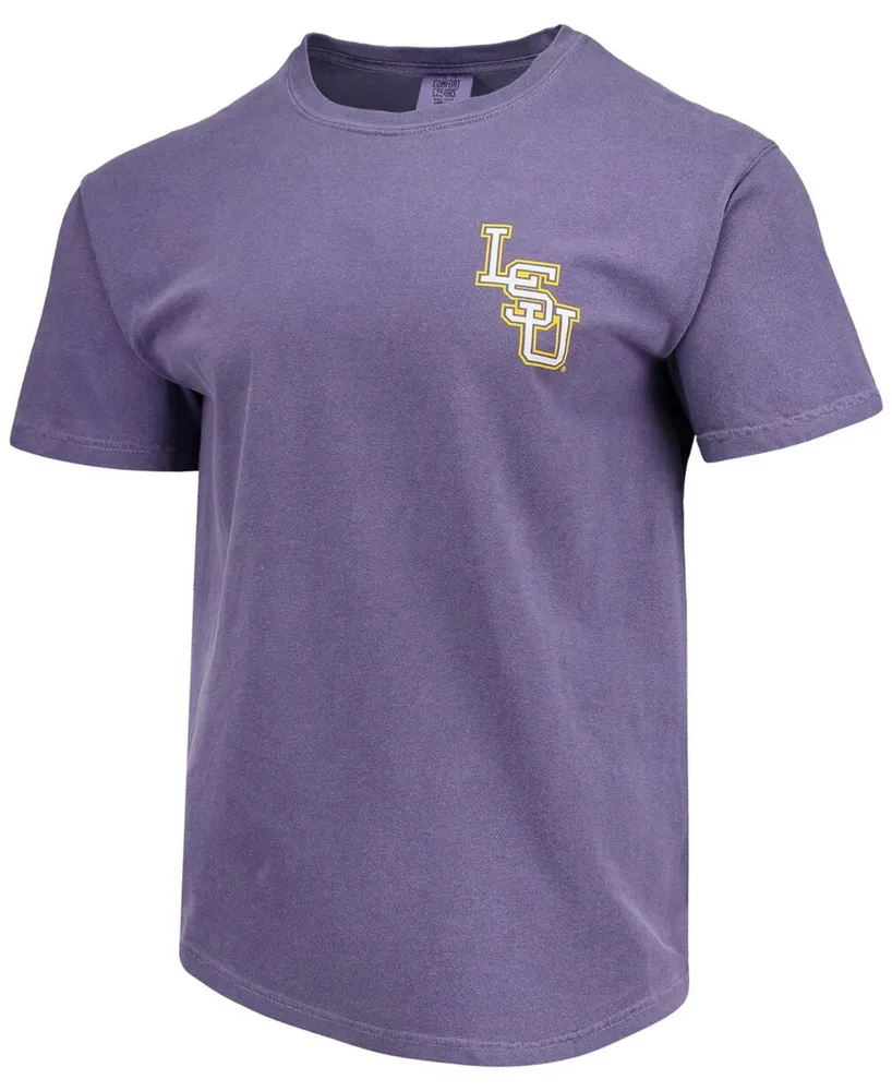 Men's Purple Lsu Tigers Baseball Flag Comfort Colors T-shirt