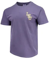 Men's Purple Lsu Tigers Baseball Flag Comfort Colors T-shirt