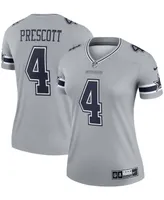 Women's Dak Prescott Gray Dallas Cowboys Inverted Legend Jersey