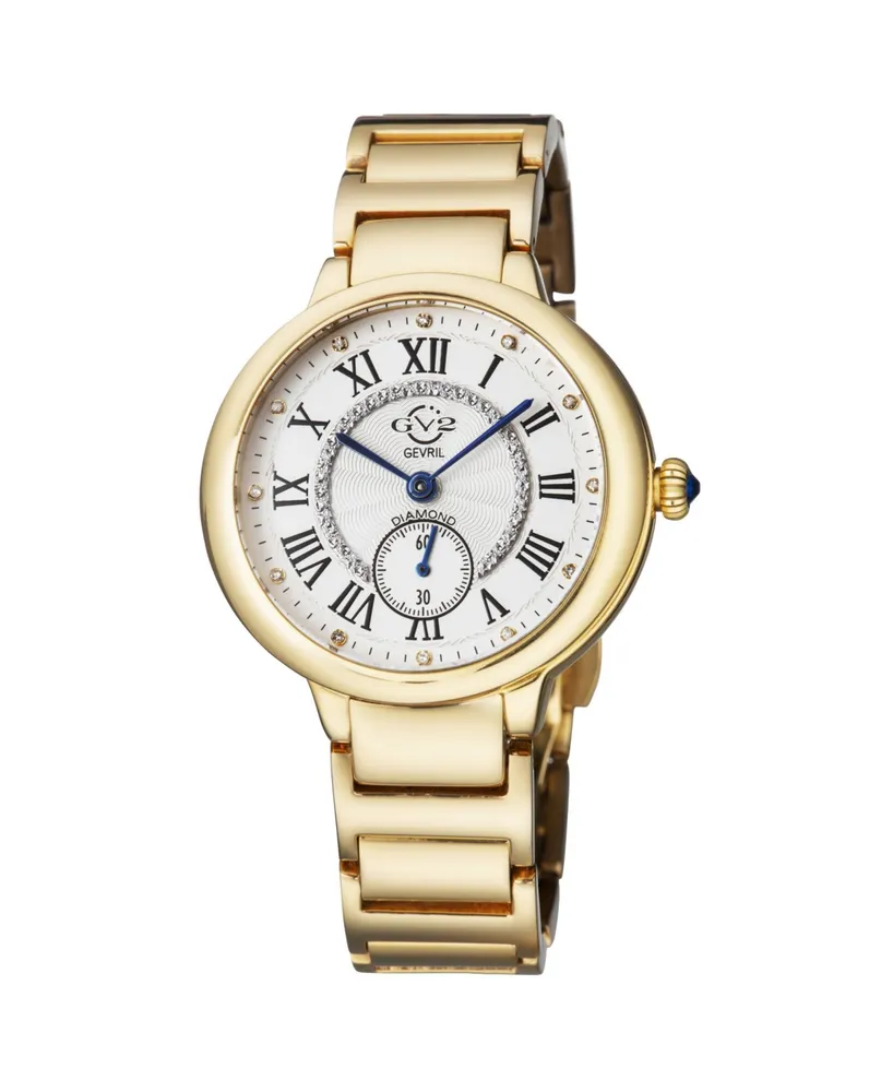 GV2 Women's Rome Gold-Tone Ion Plating Swiss Quartz Bracelet Watch 36 mm - Gold