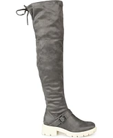 Journee Collection Women's Salisa Wide Calf Lug Sole Boots