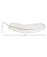 CosmoLiving by Cosmopolitan White Eclectic Polystone Wall Decor, 7" x 31"