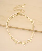 Ettika Pearl Beaded Gold-Plated Chain Necklace Set