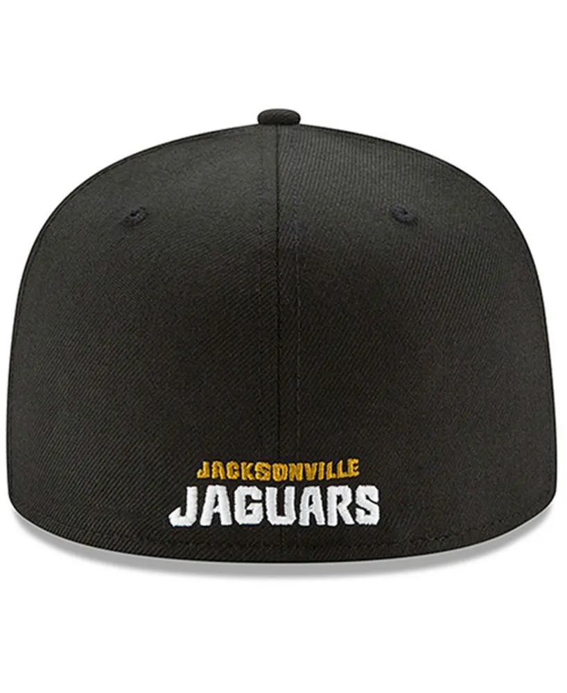 Men's Black Jacksonville Jaguars Head Logo Omaha 59FIFTY Fitted Hat