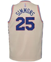 Big Boys and Girls Ben Simmons Cream Philadelphia 76Ers 2020/21 Swingman Player Jersey - Earned Edition