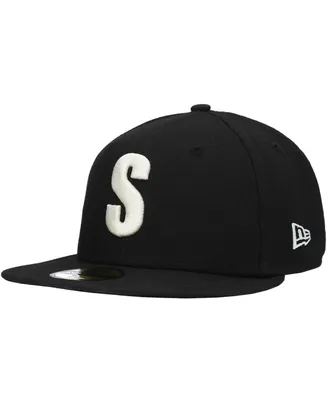 Men's New Era Black Seattle Mariners Cooperstown Collection Turn Back The Clock Steelheads 59FIFTY Fitted Hat