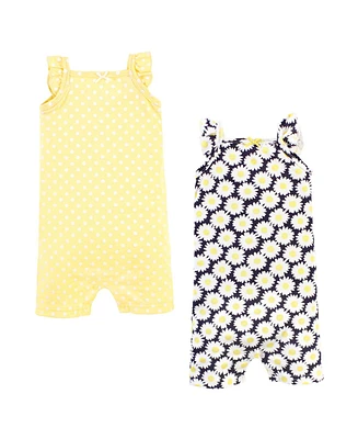 Hudson Baby Baby Girls Cotton Rompers, Daisy