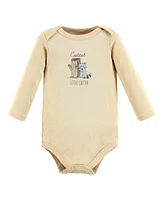 Hudson Baby Baby Boys Hudson Cotton Long-Sleeve Bodysuits, Forest Deer -Pack