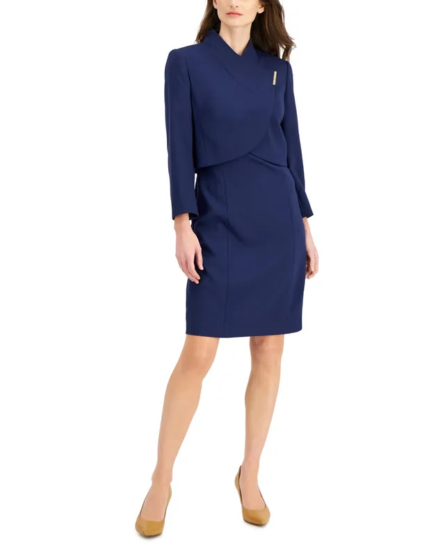 Tahari ASL Belted Wrap Pant Suit - Macy's