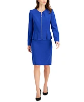 Tahari Asl Zipper Jacket Skirt Suit